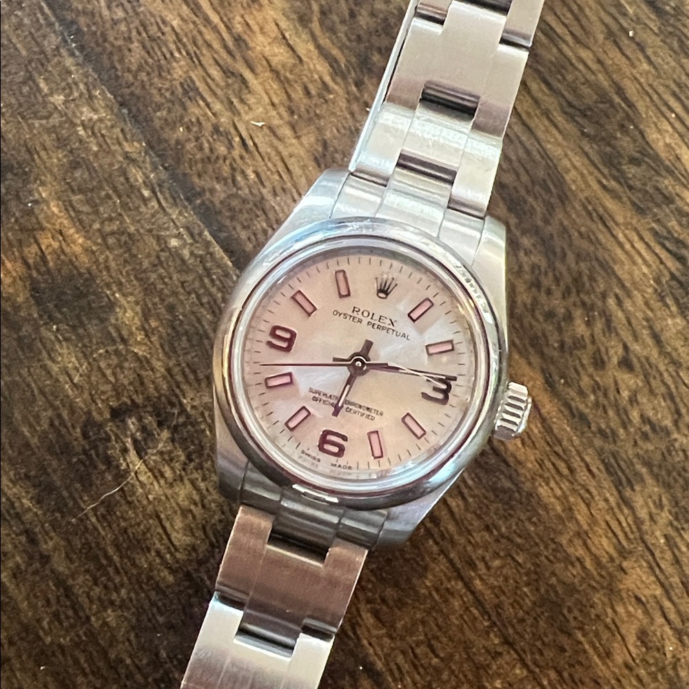 Rolex Watch Oyster Perpetual with Pink Dial